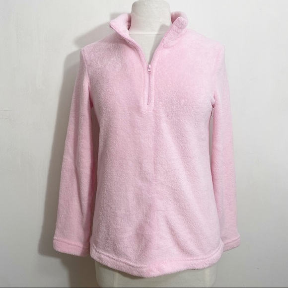 Tops - No Brand quarter zip plush teddy bear top. Plush inside & out. Size S. Pink.